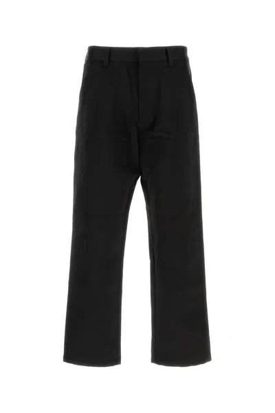Prada Black Silk Blend Pant In Blue