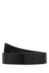 Prada Men Black Leather Belt In Black