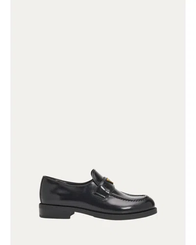 Prada 10mm Leather Loafers In Multi
