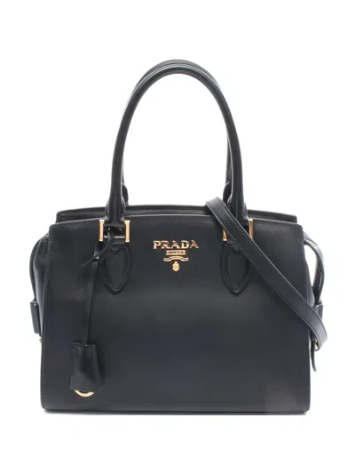 Pre-owned Prada 10s Saffiano Leather Shoulder Bag In Black