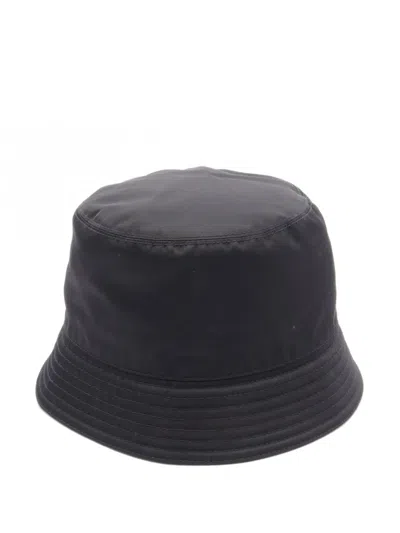 Pre-owned Prada 10s Triangle-logo Bucket Hat In 黑色