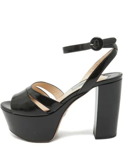 Pre-owned Prada 110mm Leather Platform Sandals