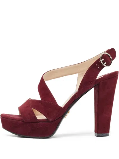 Pre-owned Prada 110mm Suede Sandals