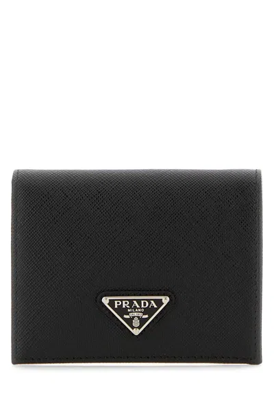 Prada 11.5 Cm Black Leather Wallet For Women