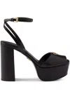 Prada Nappa Leather Platform Sandals In Black