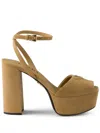 Prada Thick Soled High-heeled Sandals In Brown