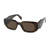 Prada Womens Brown Pr 17ws Rectangular-frame Tortoiseshell Sunglasses In Marrone