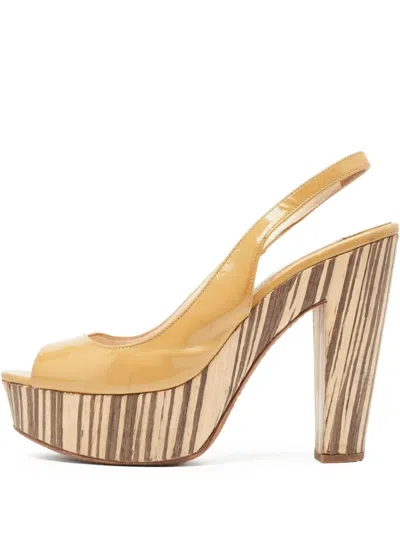 Pre-owned Prada 120mm Slingback Peep-toe Sandals