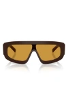 Prada 0pr D10s Rectangular Brown Acetate Sunglasses In Multi