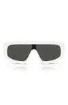 Prada 124mm Oversize Irregular Sunglasses In White