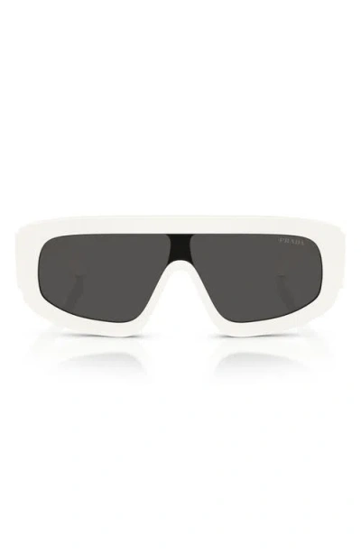Prada 124mm Oversize Irregular Sunglasses In White