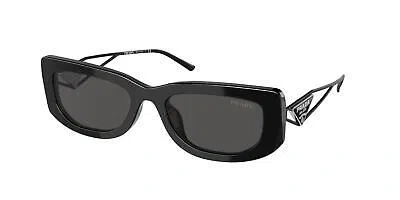 Pre-owned Prada 14ys Sunglasses 1ab5s0 Black 100% Authentic In Gray