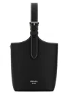 Prada 15cm X 20cm X 9cm Bovine Leather Shoulder Handbag In Black