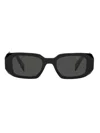 Prada Womens Black Pr 17ws Rectangular-frame Acetate Sunglasses In Black