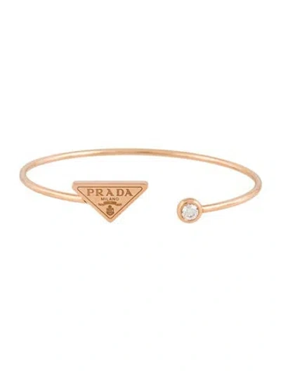 Pre-owned Prada 18k Diamond Eternal Cuff Bracelet, 6.25" In Multi