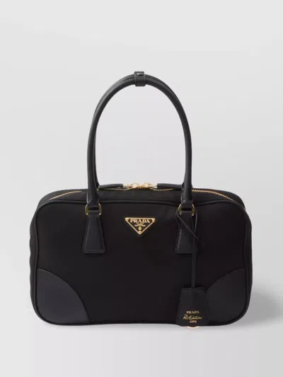 Prada 1978 Medium Re-nylon Clutch Bags In Black