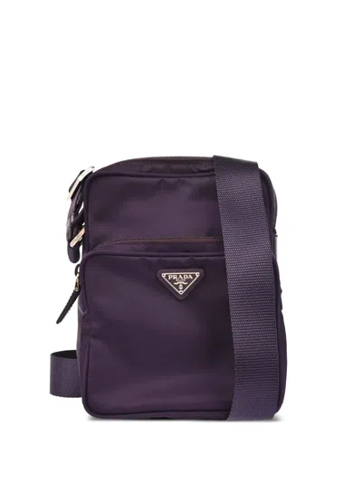 Pre-owned Prada 1990-2000 Logo-triangle Crossbody Bag In Purple