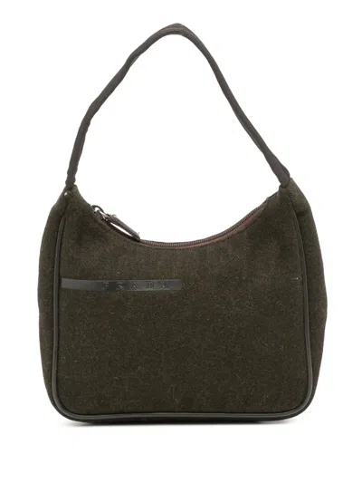 Pre-owned Prada 1990-2000 Wool Sport Handbag In Brown