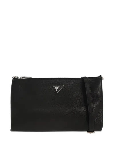 Pre-owned Prada 1990-2000s Leather Shoulder Bag In Black