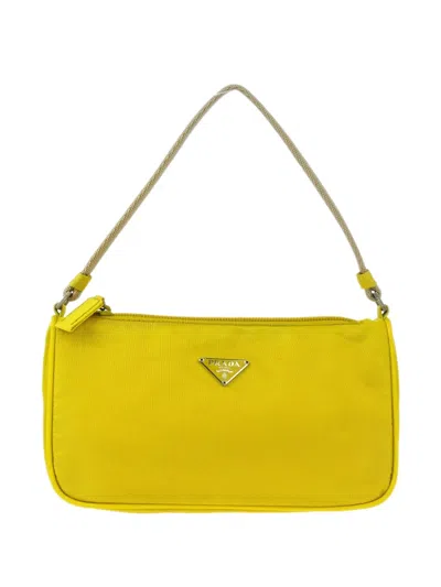 Pre-owned Prada 1990-2000s Logo Shoulder Bag In Yellow