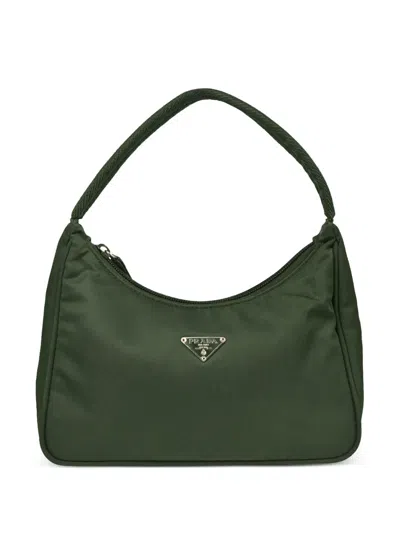 Pre-owned Prada 1990-2000s Triangle-logo Handbag In Green