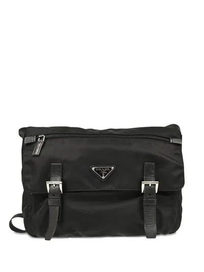Pre-owned Prada 1990-2000s Triangle-logo Shoulder Bag In Black