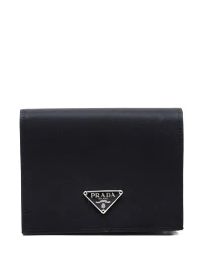 Pre-owned Prada 1990-2000s Triangle Wallet In Black