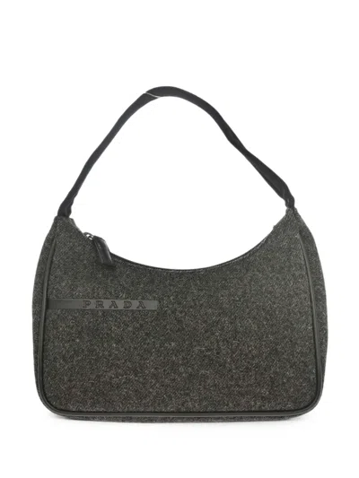 Pre-owned Prada 1990-2000s Logo-patch Tote Bag In Grey