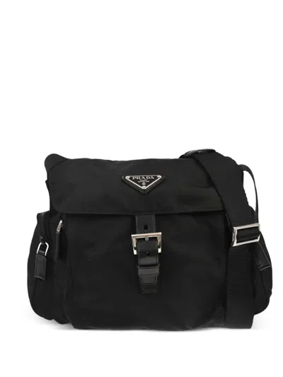 Pre-owned Prada 1990s-2000s Buckle Shoulder Bag In Black