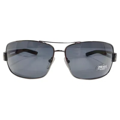 Pre-owned Prada 1990s Black Silver Tone Aviator Sunglasses