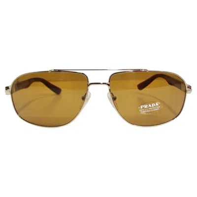 Pre-owned Prada 1990s Brown Gold Tone Aviator Sunglasses