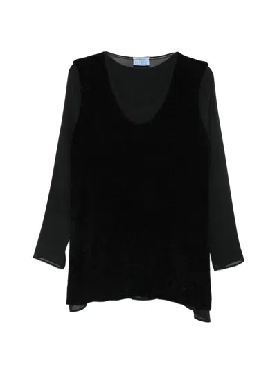 Pre-owned Prada 1990s Layered-design Top In Black