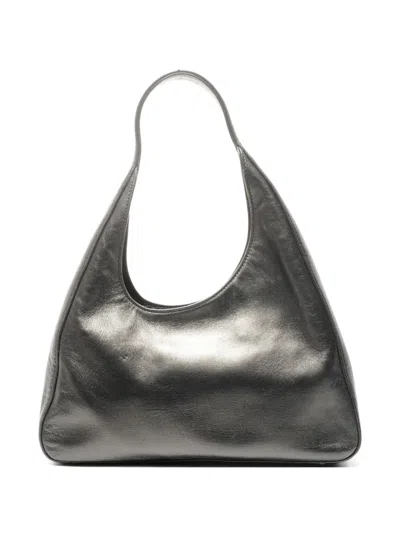 Pre-owned Prada 1990s Leather Shoulder Bag In Gray