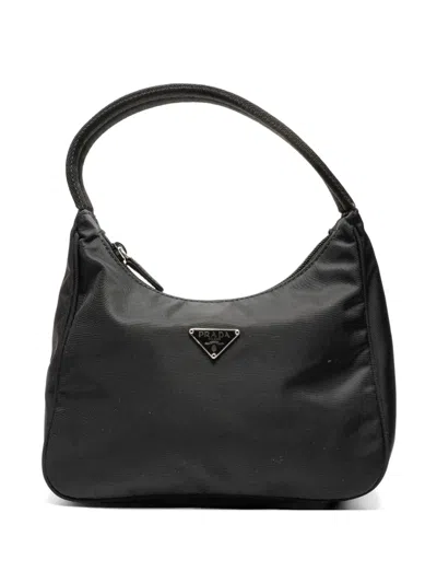 Pre-owned Prada 1990s Nylon Hobo Bag In Black