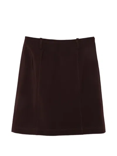 Pre-owned Prada 1990s Panelled A-line Skirt In Brown