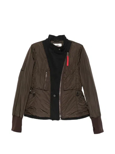 Pre-owned Prada 1990s Panelled Zip-up Jacket In Brown