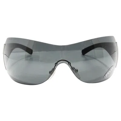 Pre-owned Prada 1990s Silver Tone Shield Sunglasses