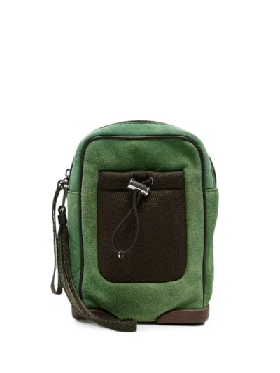 Pre-owned Prada 1990s Suede Clutch Bag In Green