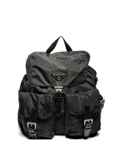 Pre-owned Prada 1990s Triangle-logo Backpack In Black