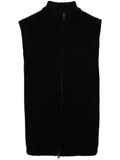 Pre-owned Prada 1990s Zip-up Merino-blend Vest In Black