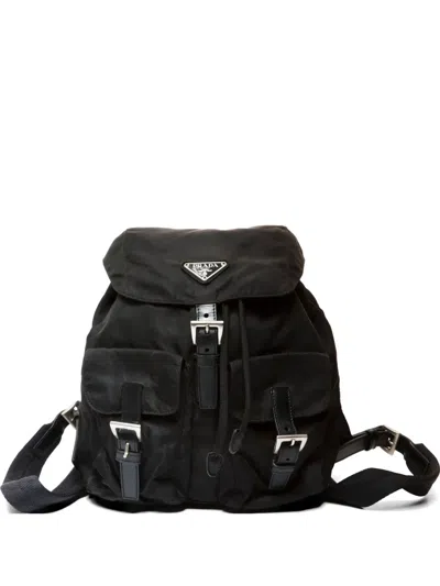 Pre-owned Prada 1990s-2010s Triangle-logo Backpack In Black