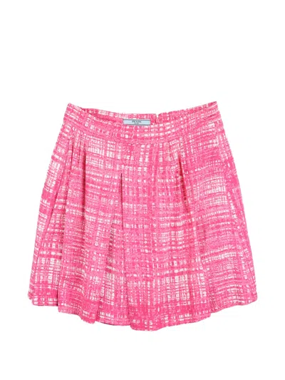 Pre-owned Prada 1996 Pleated Midi Skirt In Pink
