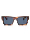 Prada 52mm Rectangular Sunglasses In Brown