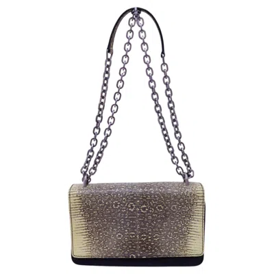 Pre-owned Prada 1bd009 Chain Shoulder Bag In Gray