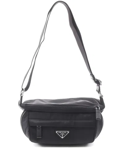 Pre-owned Prada 20's Re-nylon Cross Body Bag In Black