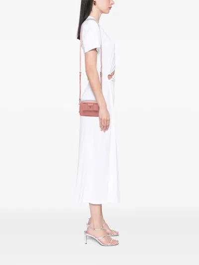 Pre-owned Prada 2000-2005 Saffiano Fiocco Bow Camera Bag Crossbody Bag In Pink