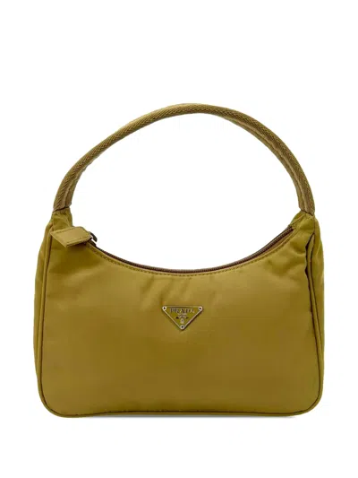 Pre-owned Prada 2000-2012 Mini Tessuto Sport Shoulder Bag In Brown