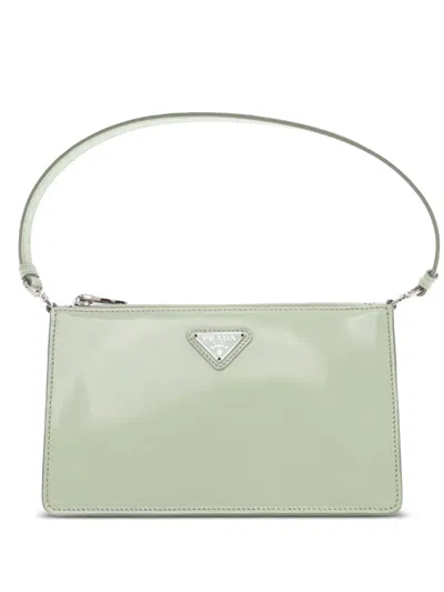 Pre-owned Prada 2000-2013 Brushed Leather Shoulder Bag In Green