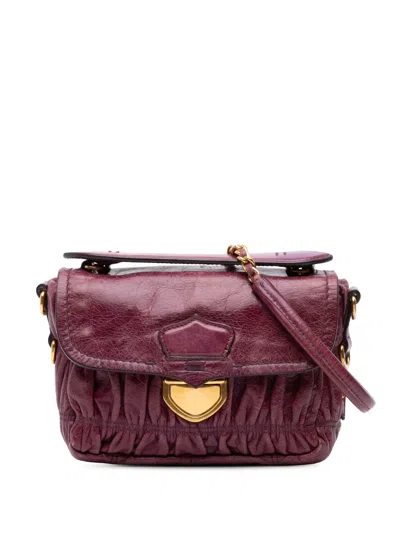 Pre-owned Prada 2000-2013 Mini Nappa Gaufre Satchel In Purple