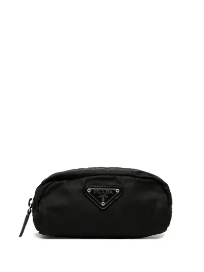 Pre-owned Prada 2000-2013 Mini Tessuto Pouch In Black